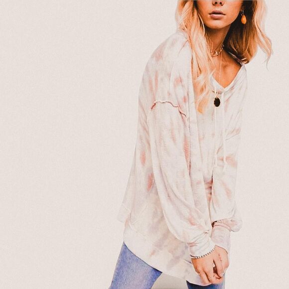 Free People We The Free “Best Catch” Tie Dye Pullover – Cozy Indie Loungecore M - Picture 1 of 8